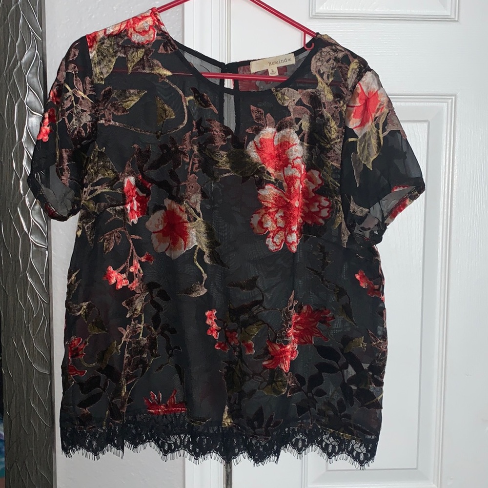 Sheer Floral Blouse